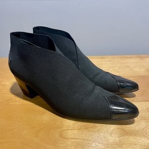 WALTER STEIGER Black Stretchy Heeled Ankle Booties